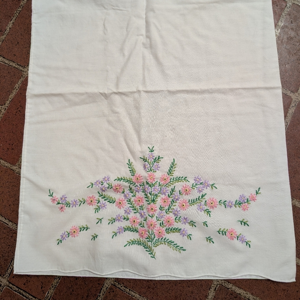 Floral Embroidered Table Runner